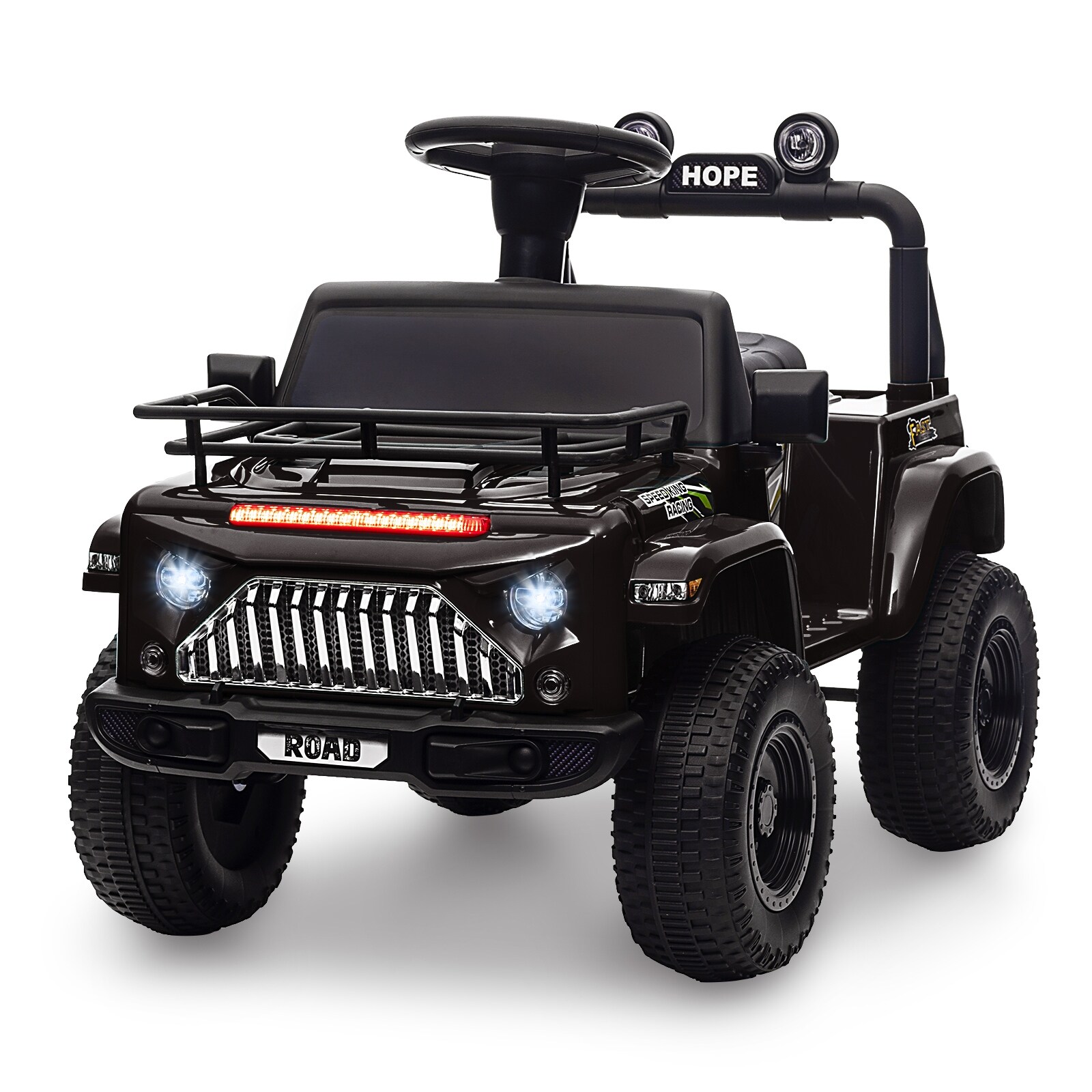 6V Ride On Car for Toddlers with Music, LED Light, FM, Horn