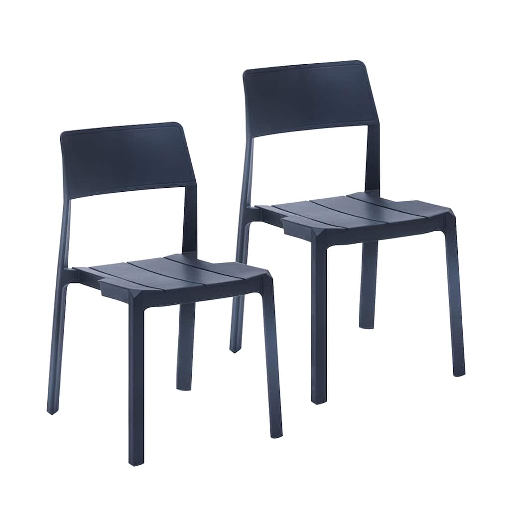 Porthos Home Brock Stackable Dining Chairs Set of 2, Overall Plastic