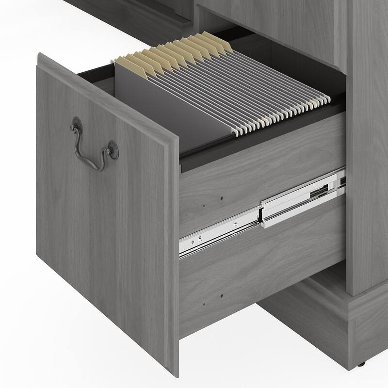 Saratoga L Shaped Computer Desk and Bookcase Set by Bush Furniture