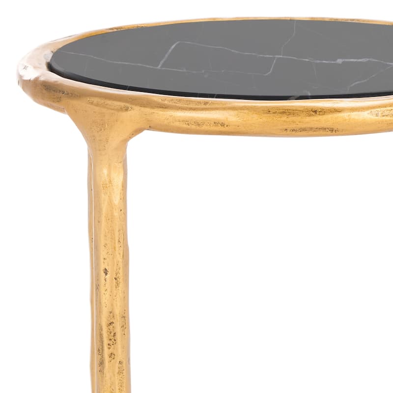 SAFAVIEH Couture Wubke Forged Metal Tall Round End Table, Fully Assembled - 12"W x 12"D x 24"H