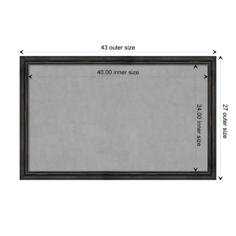 Amanti Art Rustic Pine Black Narrow Framed Magnetic Board - Board Size 40x24