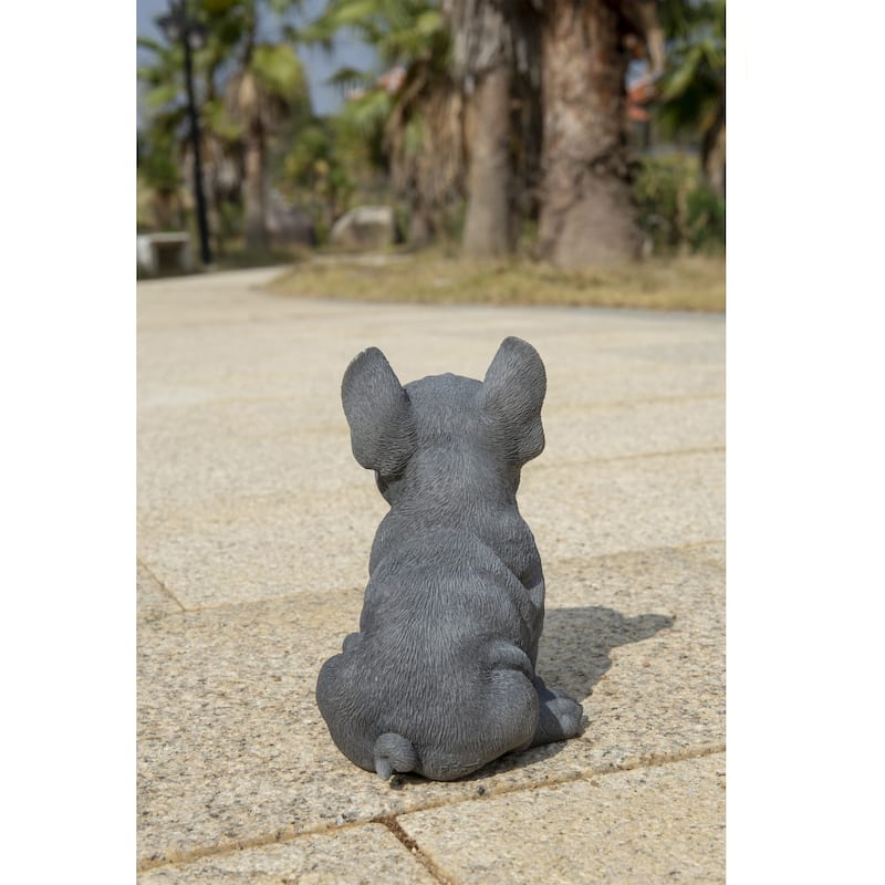 6.25" Sitting French Bulldog Puppy Outdoor Garden Statue