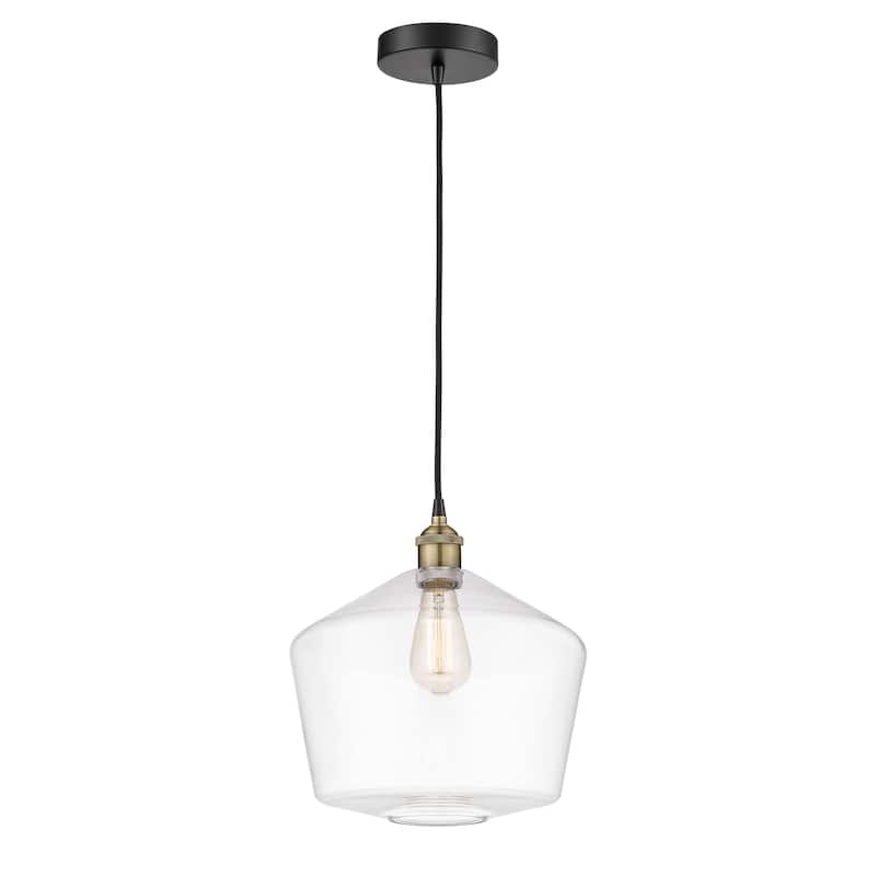 Innovations Lighting Cindyrella - 1 Light 12" Cord Hung Mini Pendant - Clear/Black Antique Brass