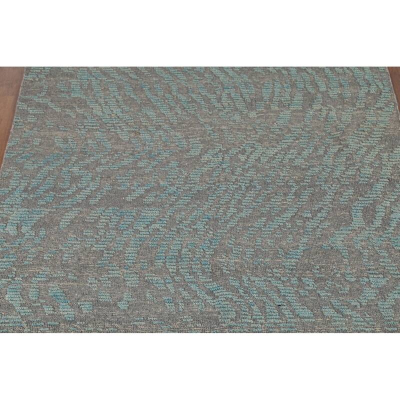 All-Over Abstract Moroccan Oriental Area Rug Hand-Knotted Wool Carpet - 4'10"x 7'10"
