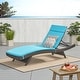 preview thumbnail 140 of 187, Salem Outdoor Wicker Adjustable Chaise Lounge with Cushion by Christopher Knight Home Brown+Blue
