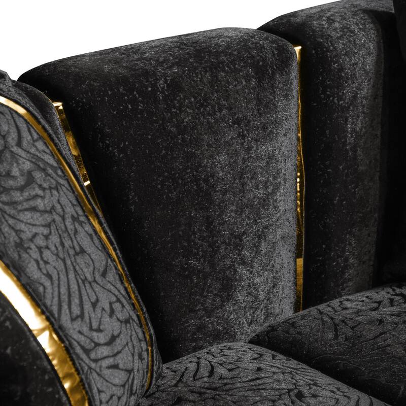 Furniture of America Maxine Glam Solid Wood Loveseat with Accent Pillows