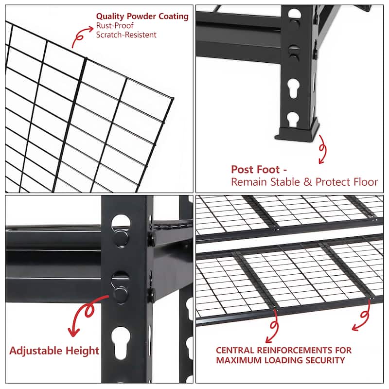 5-Tier Heavy Duty Metal Shelving Unit,48"W x 24"D x72"H,Adiustable Storage Rack,Boltless Assembly,4000 lbs Total Load Capacity