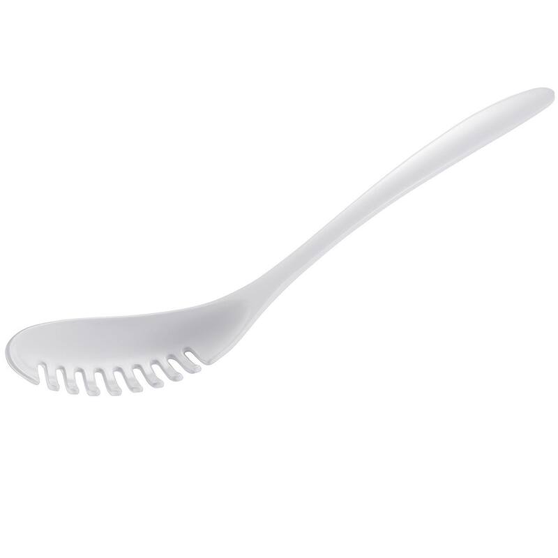 Hutzler 12-Inch Melamine Pasta Server, Spaghetti Fork & Strainer - White