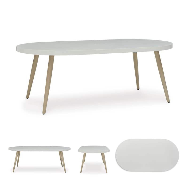 Signature Design by Ashley Seton Creek White Outdoor Dining Table - 80" W x 42" D x 28.88" H