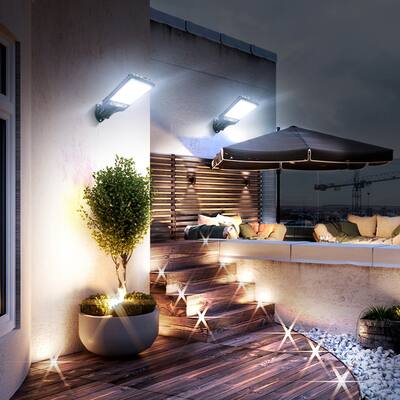 LED Solar Wall Light, Outdoor Garden Security Yard Lamp