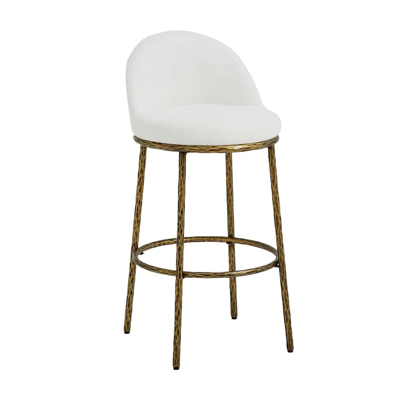 Christopher Knight Home - Altea Modern Upholstered Bar Stool with Forged Metal Legs, Set of 2