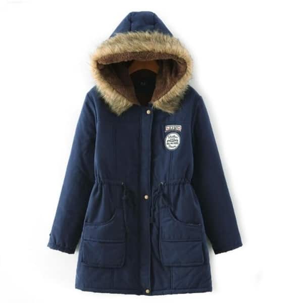 4THSEASON Womens Winter Warm Coat Thickening Cotton-Padded Parkas with Hood