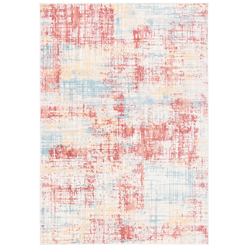 SAFAVIEH Skyler Precillia Modern Abstract Rug - Burgundy/Gold - 5' 5" x 7' 7"