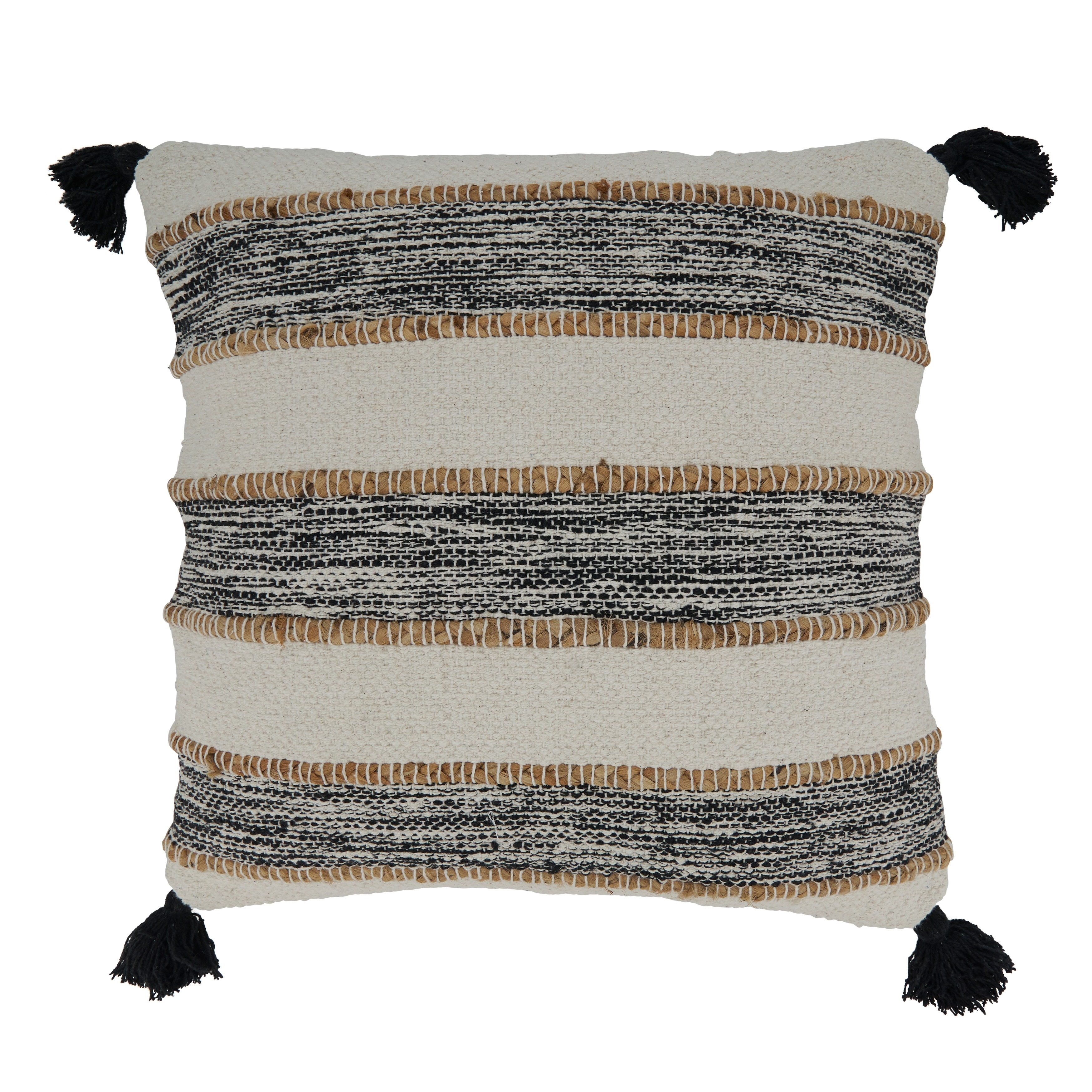 Talco Shaggy Boho Stripe 18-inch Throw Pillow - Bed Bath & Beyond - 30756551