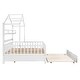 preview thumbnail 34 of 35, Wooden House Bed With Trundle,Kids Bed With Shelf