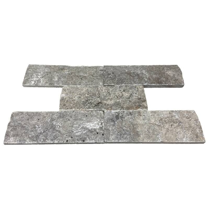 Argento Travertine 3" x 8" Split Face Tile