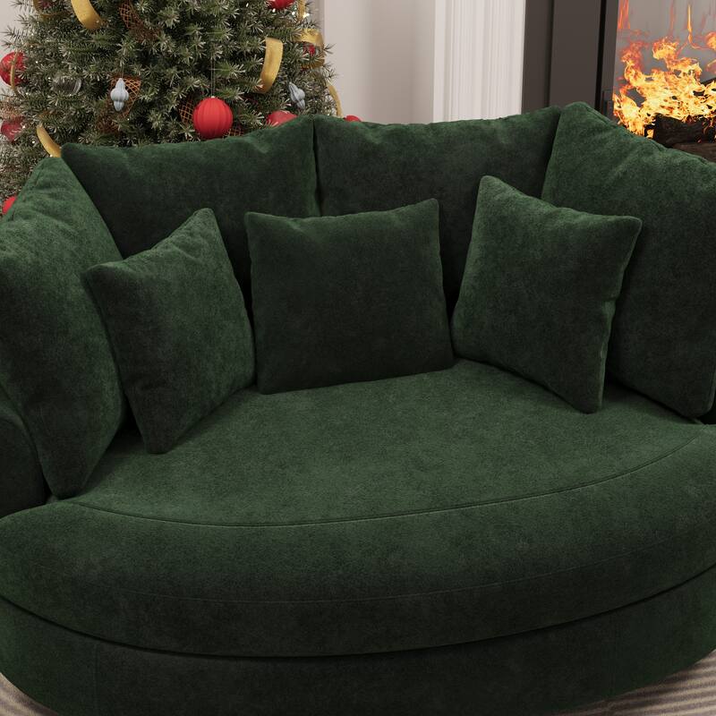 70.1"W Modern Chenille Loveseat with 7 Cushions,Oversized Accent chair