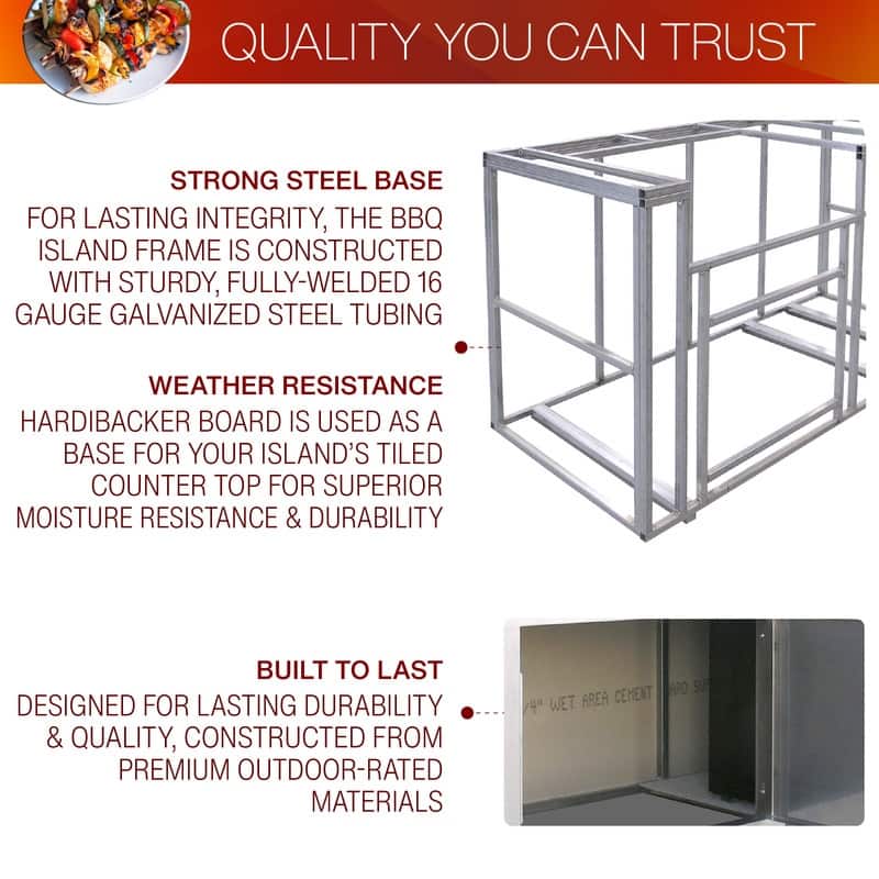 4-Burner, 2-Piece Propane Gas Grill Island and Side Bar in Stainless Steel