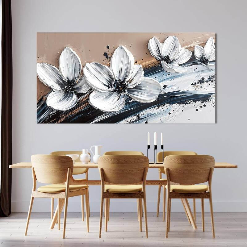 Black and White Wall Art Prints Floral Wall Art Decor Artwork