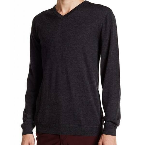 Shop Broletto New Black Caviar Mens Size Medium M V Neck Merino Wool Sweater Overstock 18180502