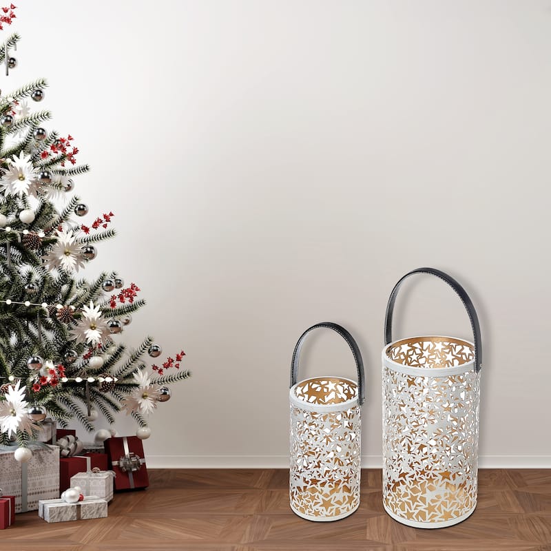 Christmas Metal Cutout Lantern Set Of 2 Star - N/A
