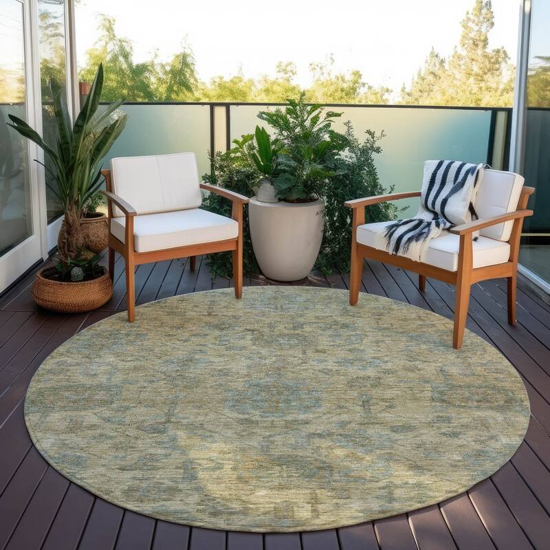 Machine Washable Indoor/ Outdoor Vintage Traditional Chantille Rug