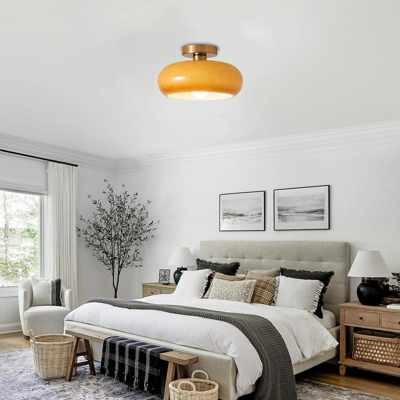 10.6 Inch light fixture orange ceiling lighting iron bedroom light for ceiling - N/A