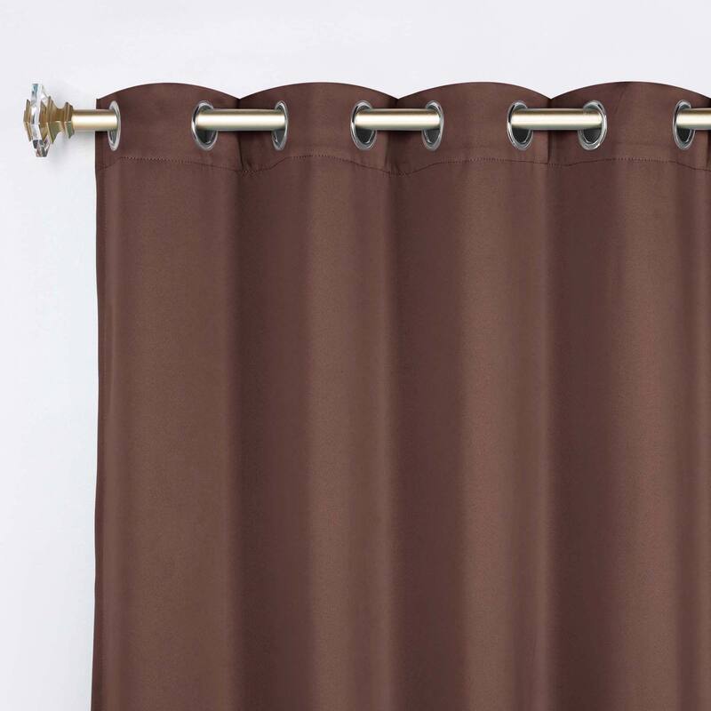 Superior Solid Machine Washable Room Darkening Grommet Curtains, Set of 2