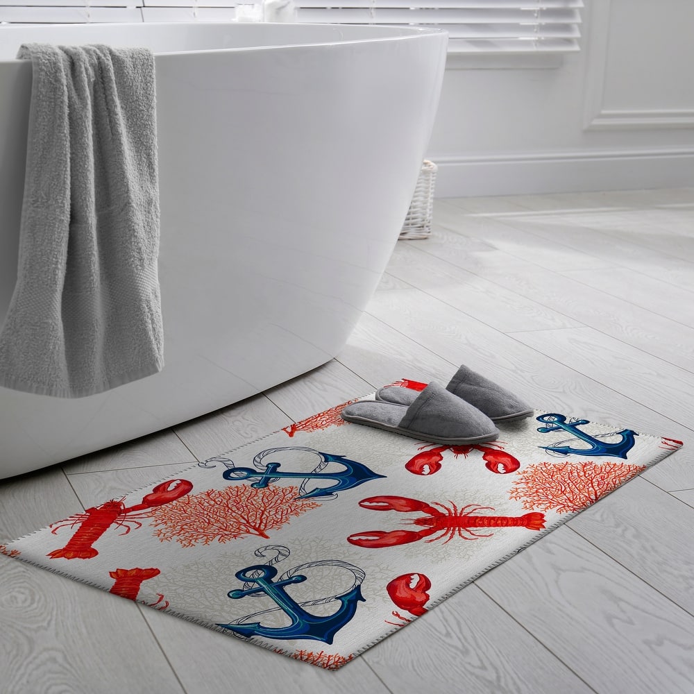 Indoor/Outdoor Harpswell Lobster Anchor Washable Rug