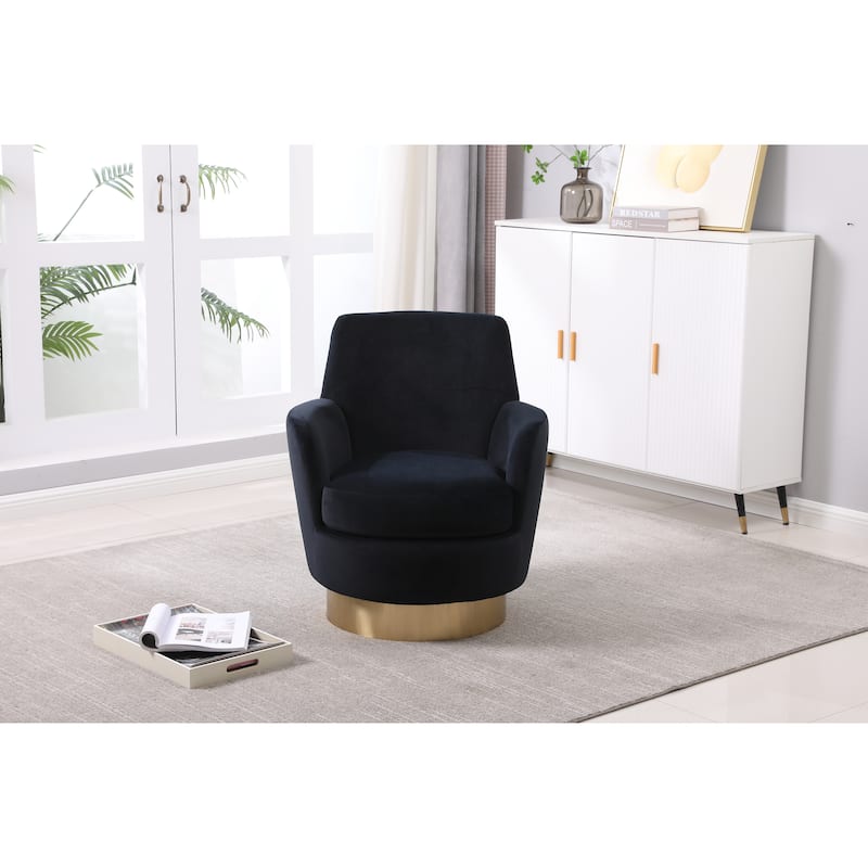 Velvet Swivel Barrel Chair, Swivel Accent Chairs Armchair