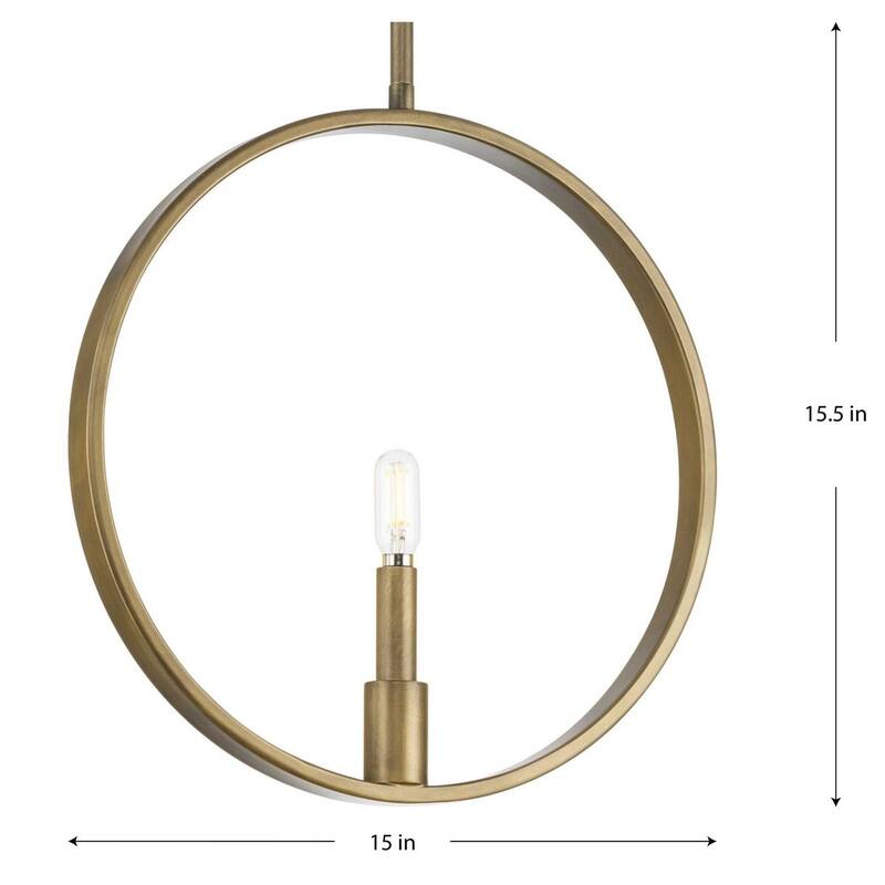 Breckenridge Collection One-Light Aged Bronze Rustic Farmhouse Pendant - 15 in x 1.37 in x 15.5 in