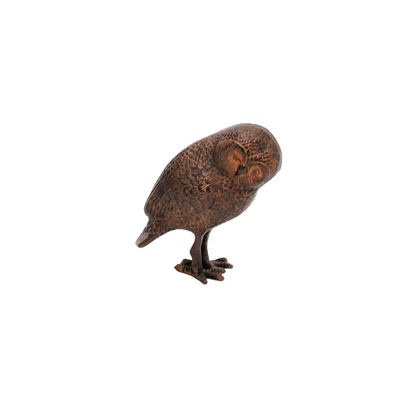 Achla Designs Indoor Outdoor Saw Whet Owl Statue, 6.75 Inch Tall, Rustic Bronze Painted Finish
