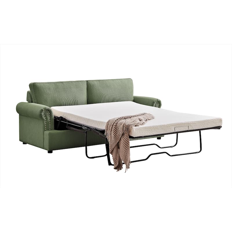 Viviana 76 inch Polyester Round Arm Sleeper Sofa
