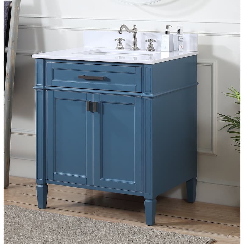 30 Inch Durand Modern Bathroom Sink Vanity with Stone Counter Top