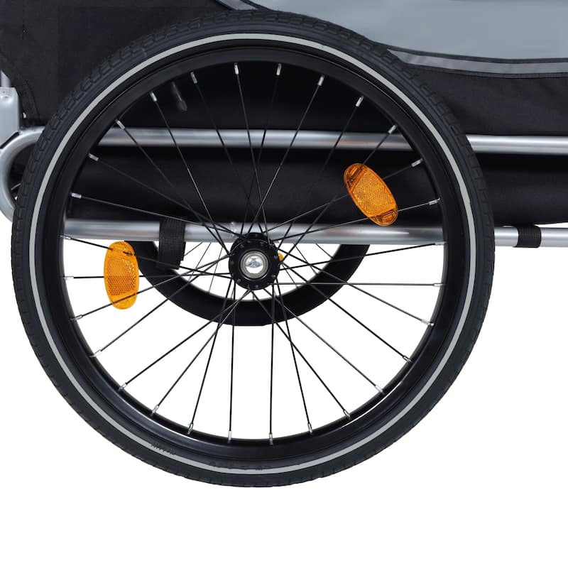 Large Folding Bike Trailer for Dogs 66LB Capacity All Terrain Pet Carrier