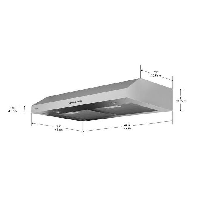 Ancona Slim SD330 30 in. Under Range Hood in Stainless Steel