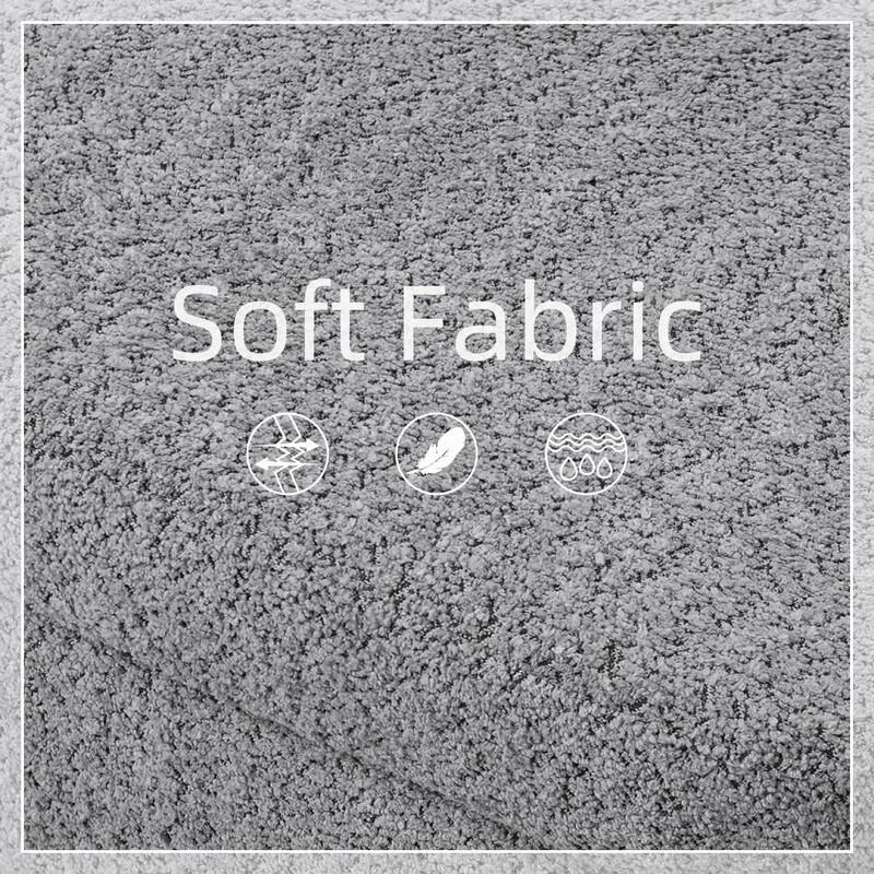 44" Beige Boucle Storage Ottoman Bench for Living Room Bedroom,Oval Storage Bench Ottoman Foot Rest Wood Legs