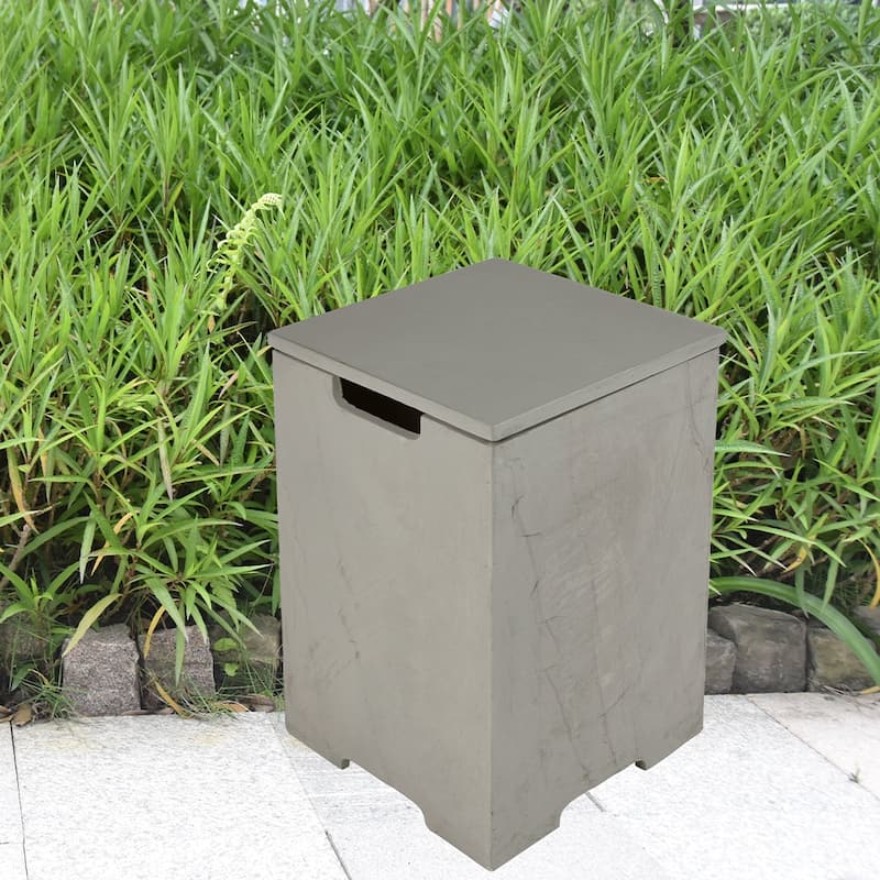 Elementi Plus Square Propane Tank Cover Hideaway Storage Box with with Removable Top - 15.9" x 15.9" x 24.9"