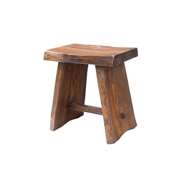 slide 2 of 13, Nordic Style Teak Stool with Curved Seat Brown