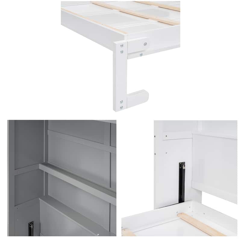 Queen Size Murphy Bed Wall Bed with Shelves