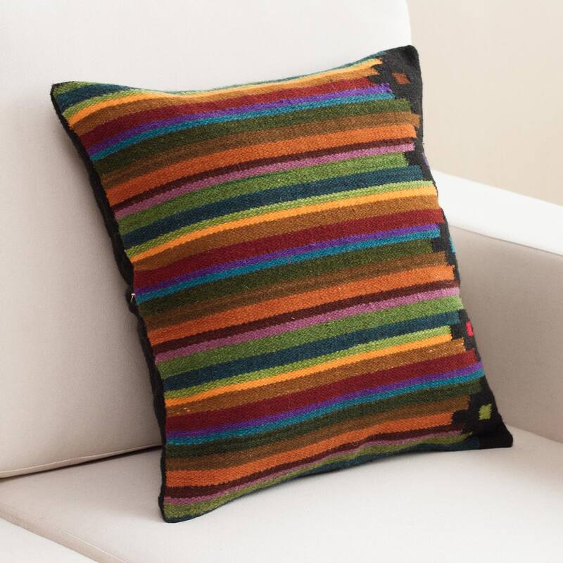 Novica Handmade Dreaming In Color Wool Cushion Cover