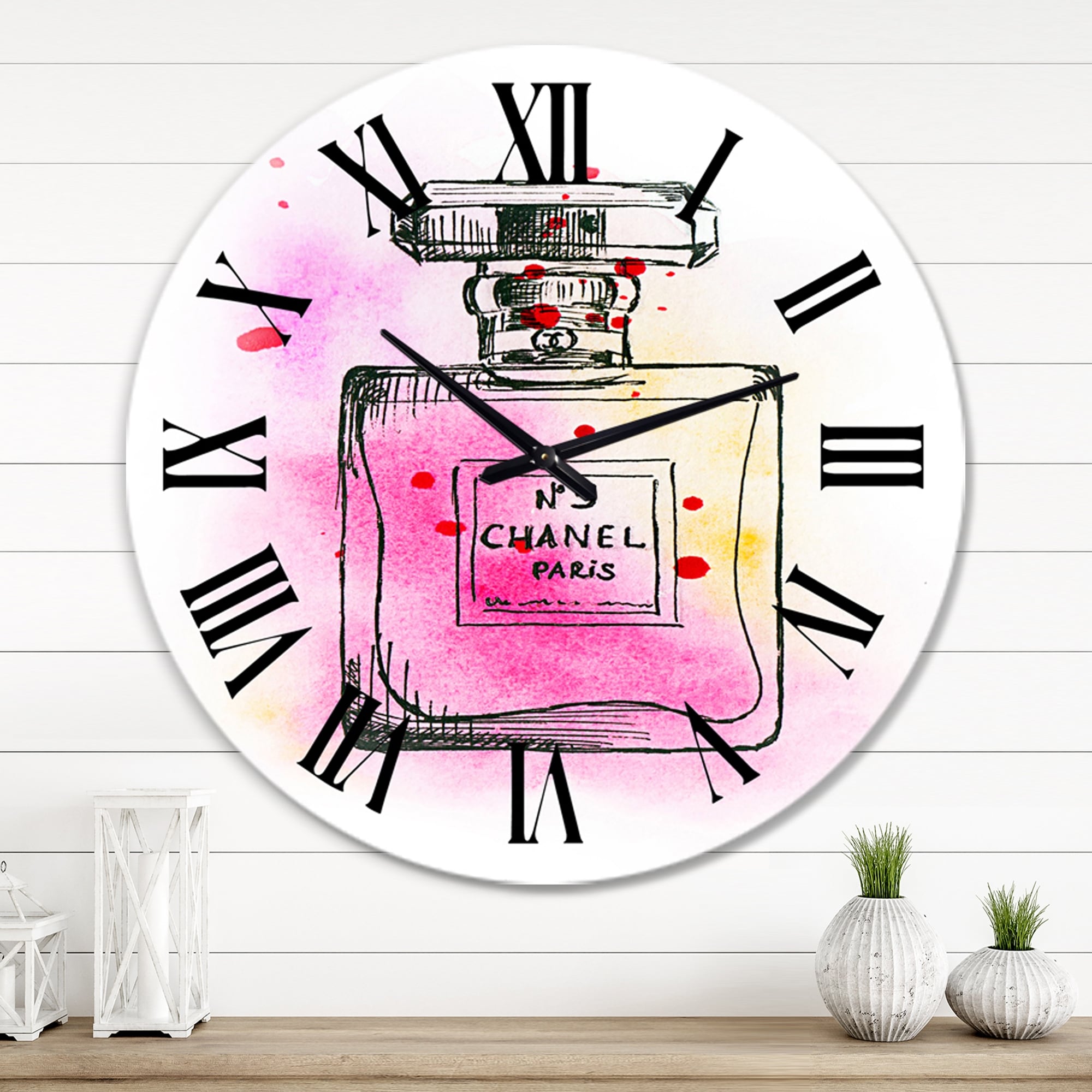 Perfume No. Five Chanel I 30 in x 40 in Framed Painting Canvas Art