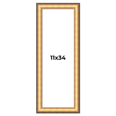 11x34 Frame Gold Plein Aire Solid Wood Picture Frame Width 2 Inches |