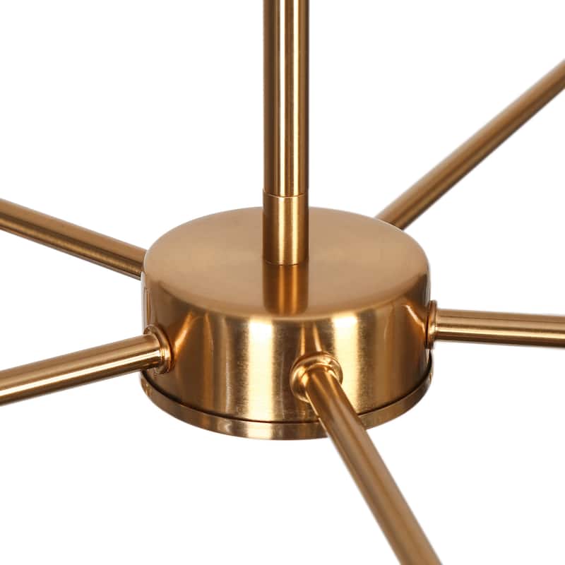 Mola Modern Gold 5-Light Wheel Chandelier Glass Cluster Pendant Lights for Dining Room