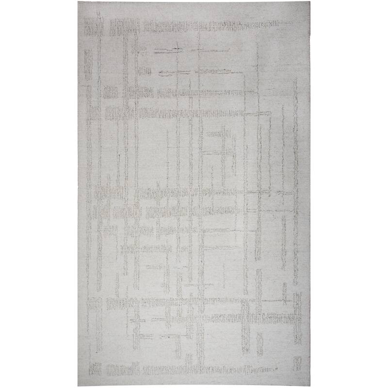 Alora Decor Weston Hand-tufted Lines Wool Rug - Ivory - 7'9" x 9'9"