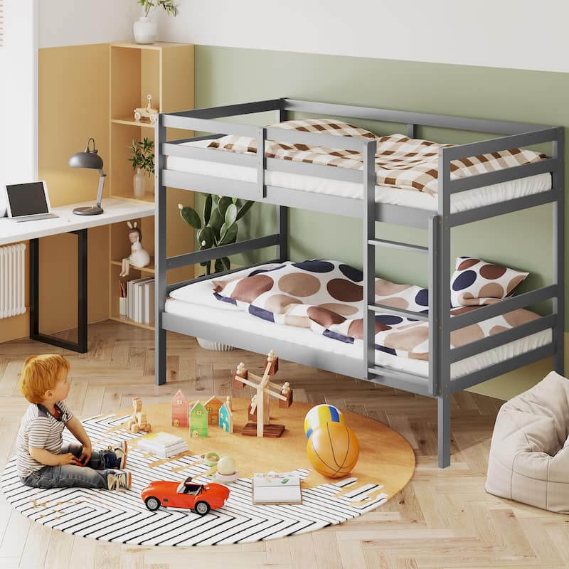 Twin Bunk Bed Children Wooden Bunk Beds Solid Hardwood