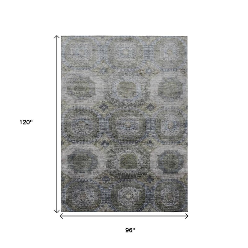 HomeRoots Medallion Transitional Rectangle Outdoor Rug