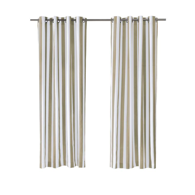 Coastal Stripe Indoor/Outdoor Curtain Panel by Outdoor Decor