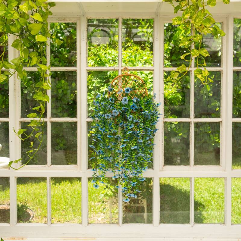 31-in UV Resistant Artificial Daisy Hanging Plant - Set of 6