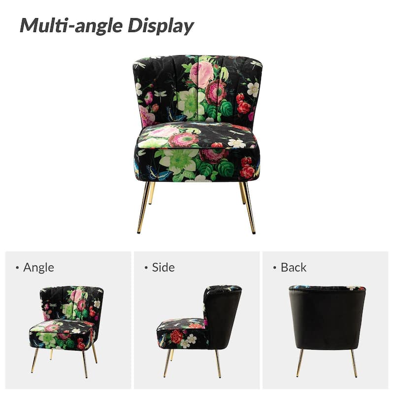 Almira Contemporary Upholstered Armless Side Chair with Tufted Back Set of 2 by HULALA HOME
